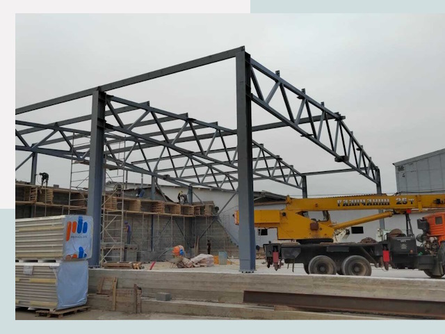 Строительство цехов в Павлово