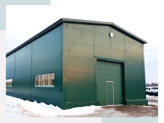 Двускатные ангары в Павлово