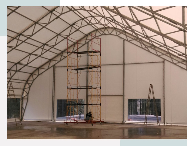 Шатровые ангары в Павлово